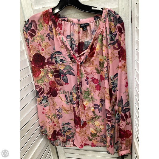 Top Long Sleeve By Torrid In Pink, Size: M