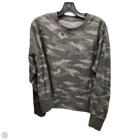Top Long Sleeve By Athleta In Camouflage Print, Size: L