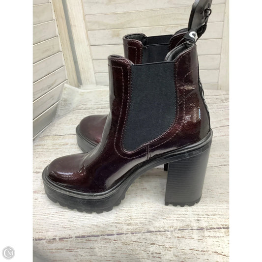 Boots Combat By G By Guess In Maroon, Size: 6