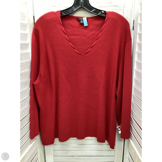 Top Long Sleeve By Lafayette 148 In Red, Size: 2x