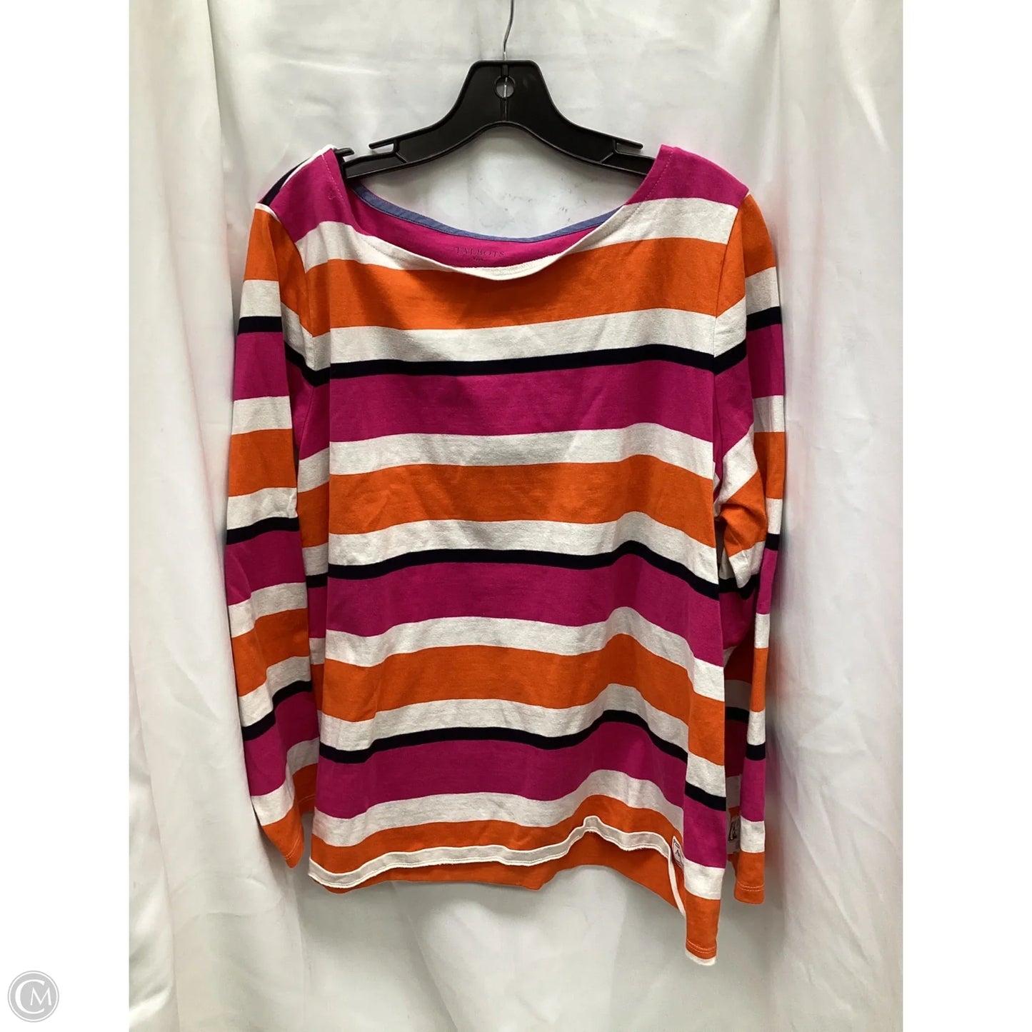 Top Long Sleeve By Talbots In Striped Pattern, Size: 2x