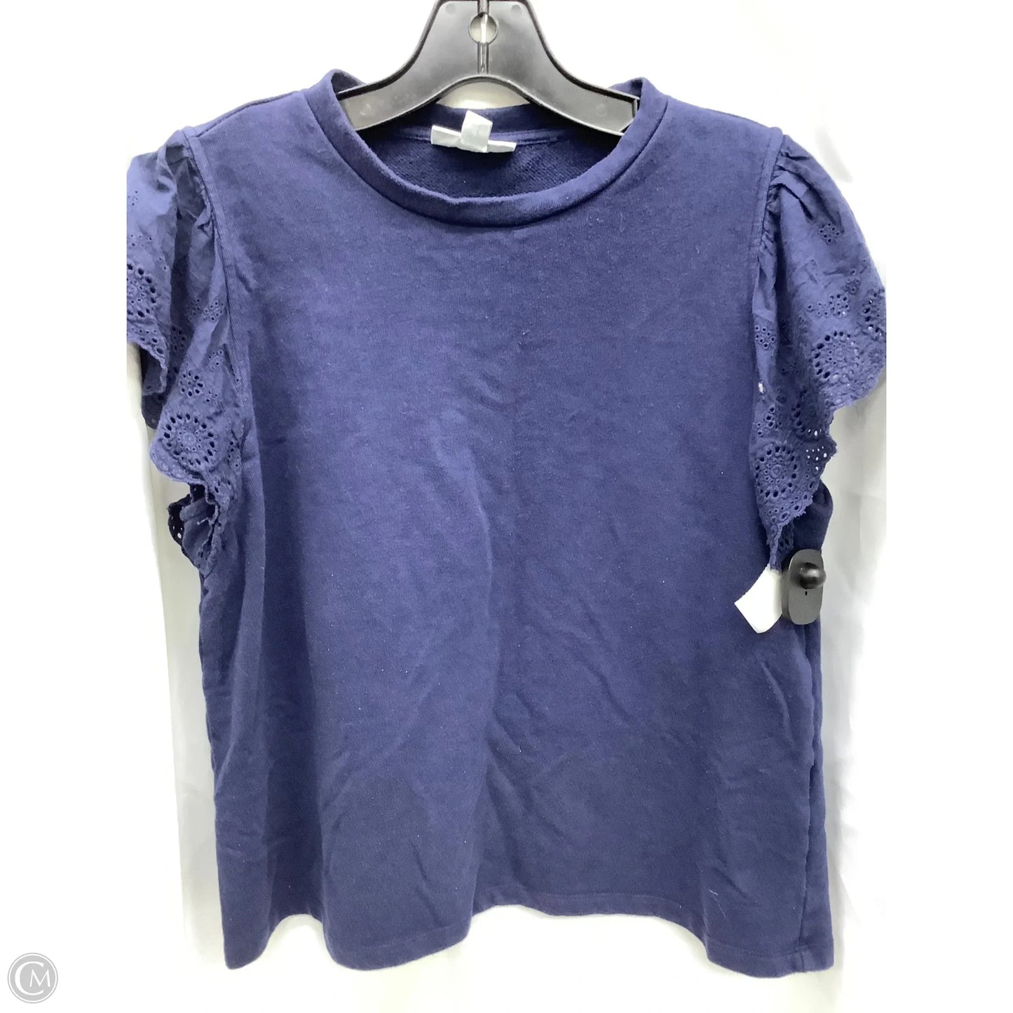 Top Short Sleeve By Charter Club In Navy, Size: L