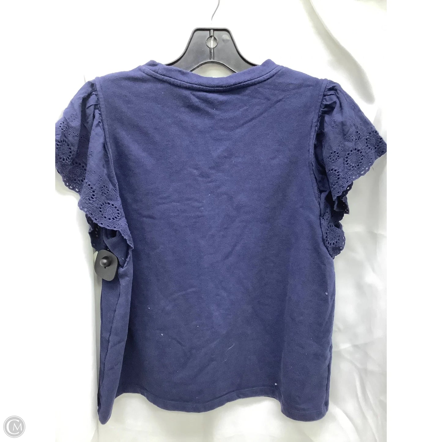 Top Short Sleeve By Charter Club In Navy, Size: L