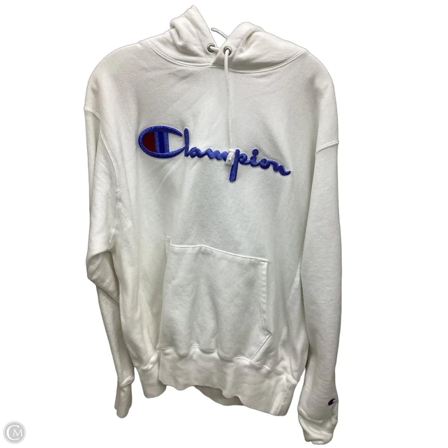 Sweatshirt Hoodie By Champion In White, Size: L