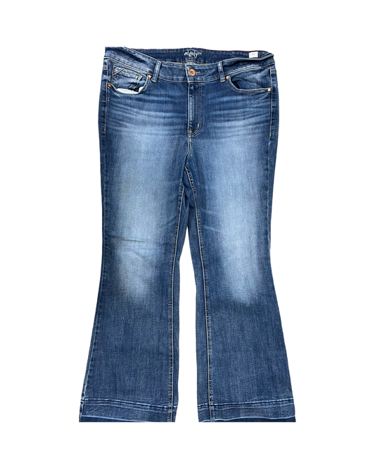 Jeans Wide Leg By Edgely In Blue Denim, Size:20