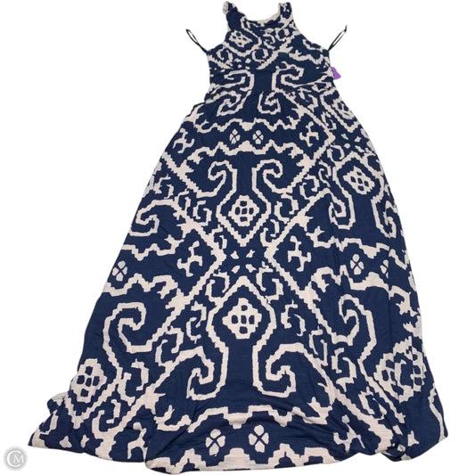 Dress Casual Maxi By Maeve In Blue & White, Size: L
