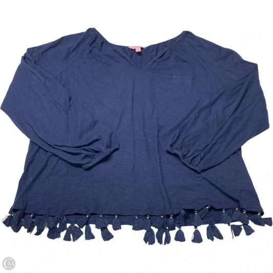 Top Long Sleeve Designer By Lilly Pulitzer In Navy, Size: Xl