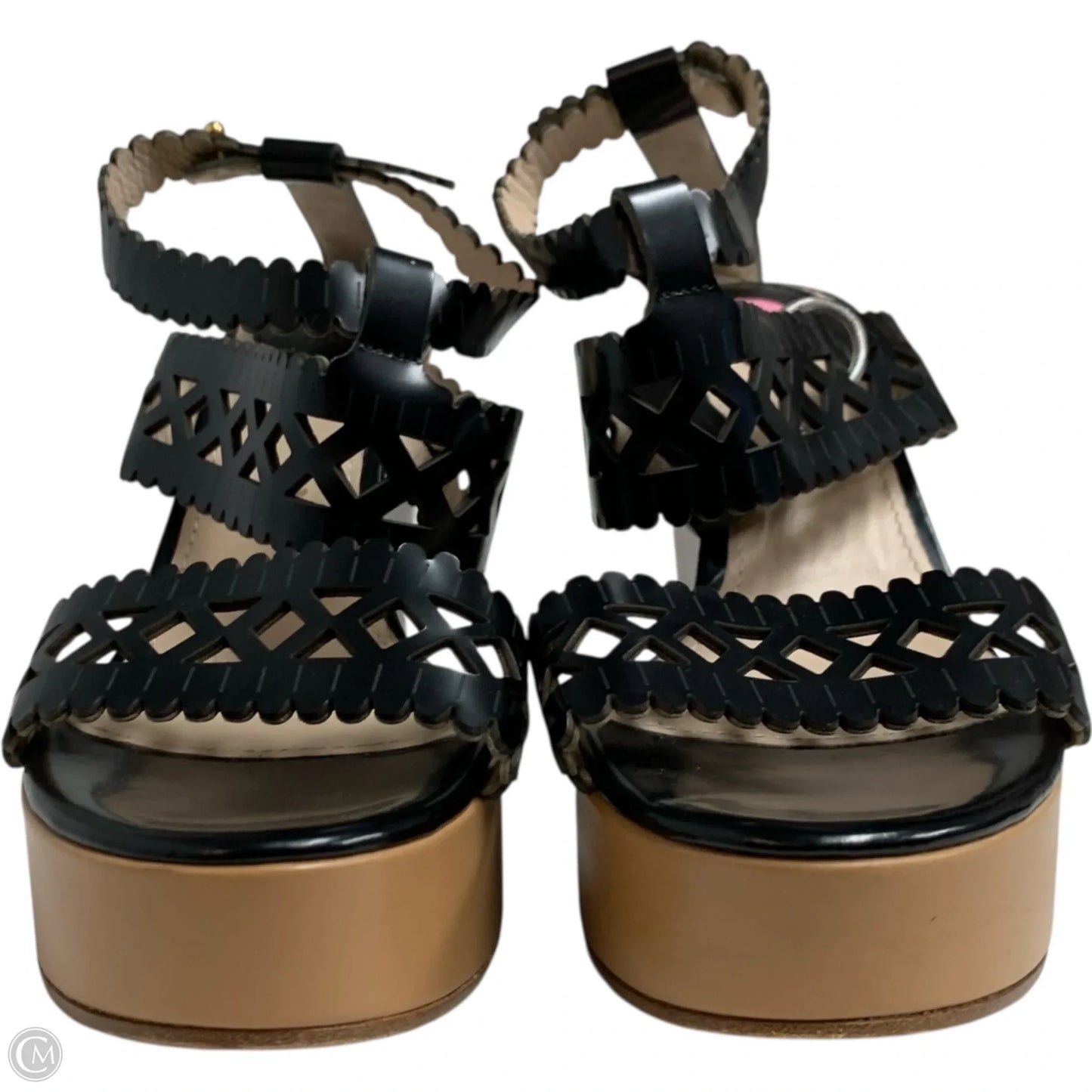 Sandals Luxury Designer By Chloe In Black, Size: 9