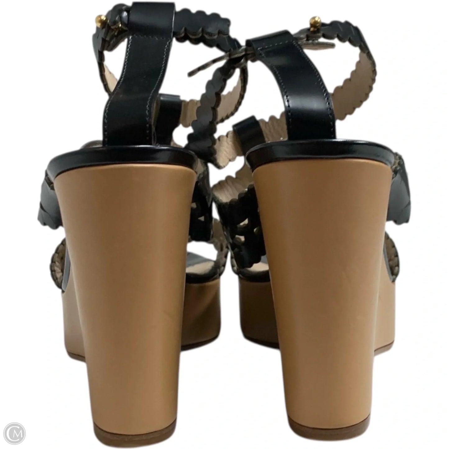 Sandals Luxury Designer By Chloe In Black, Size: 9