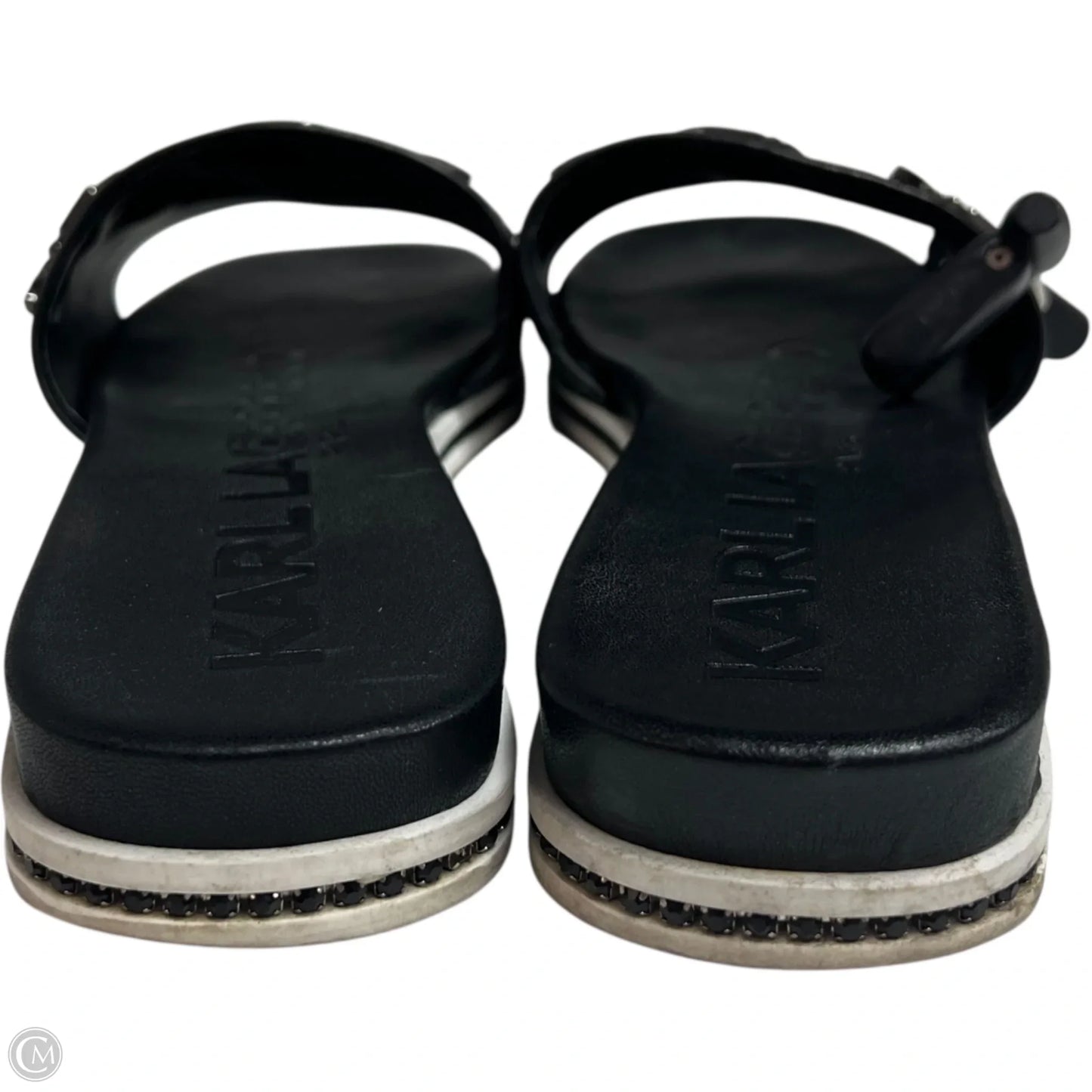 Sandals Designer By Karl Lagerfeld In Black, Size: 10