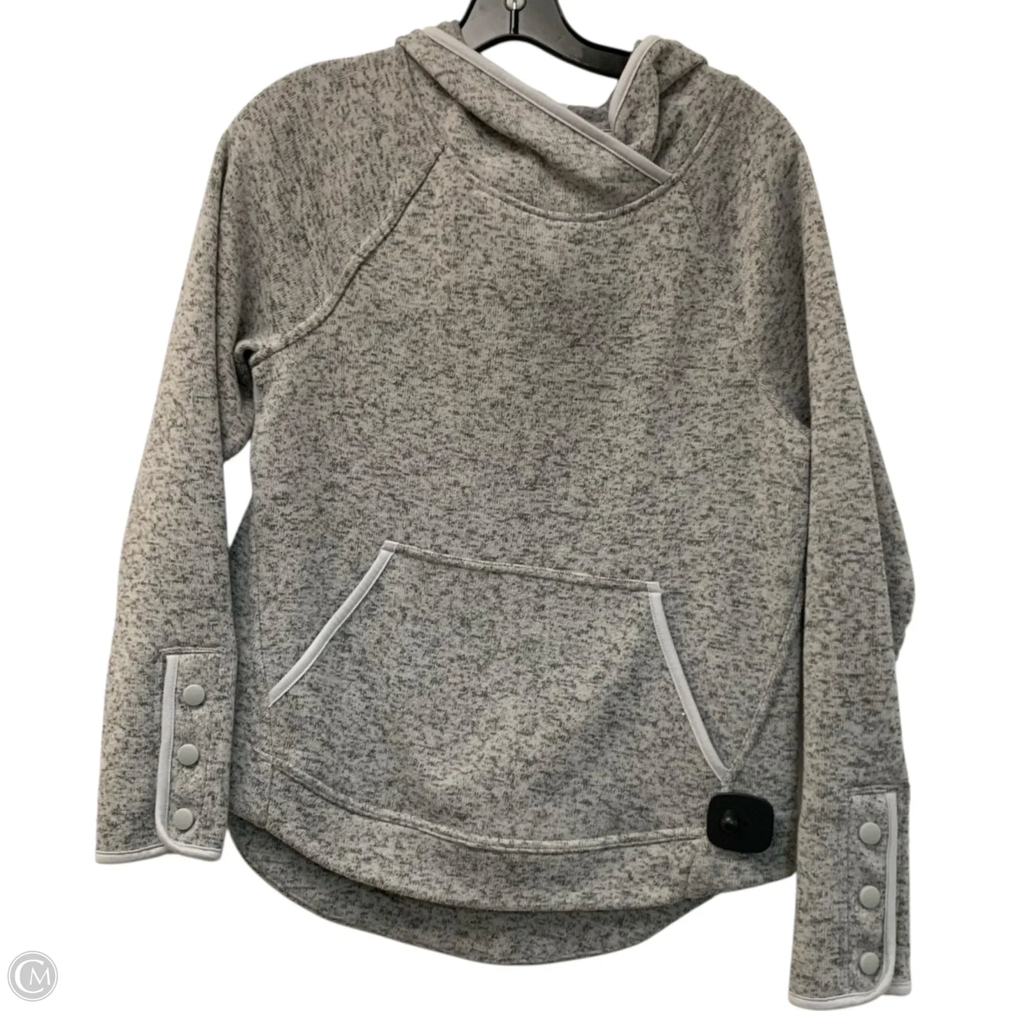 Athletic Sweatshirt Hoodie By Champion In Grey, Size: S