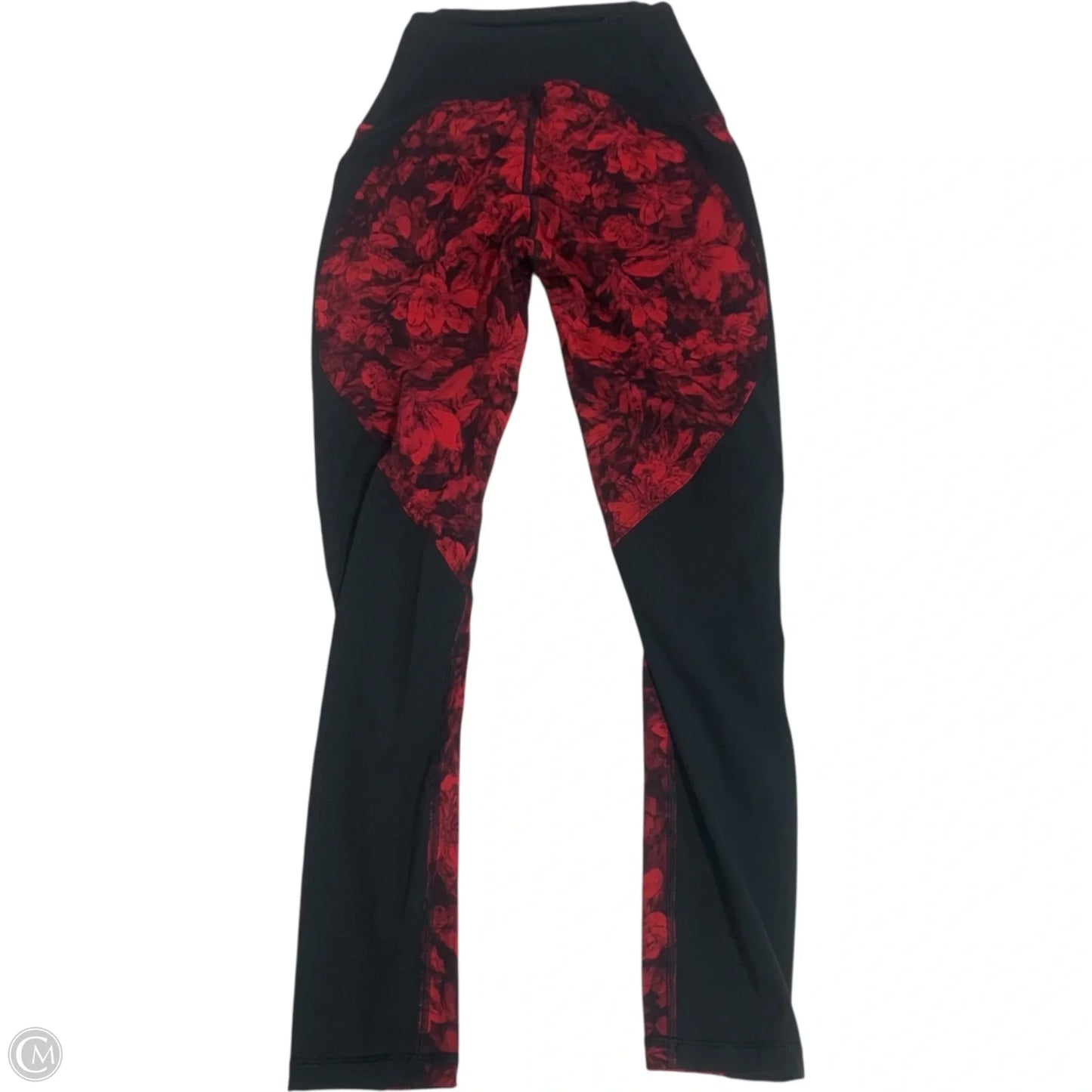 Athletic Leggings By Lululemon In Black & Red, Size: S