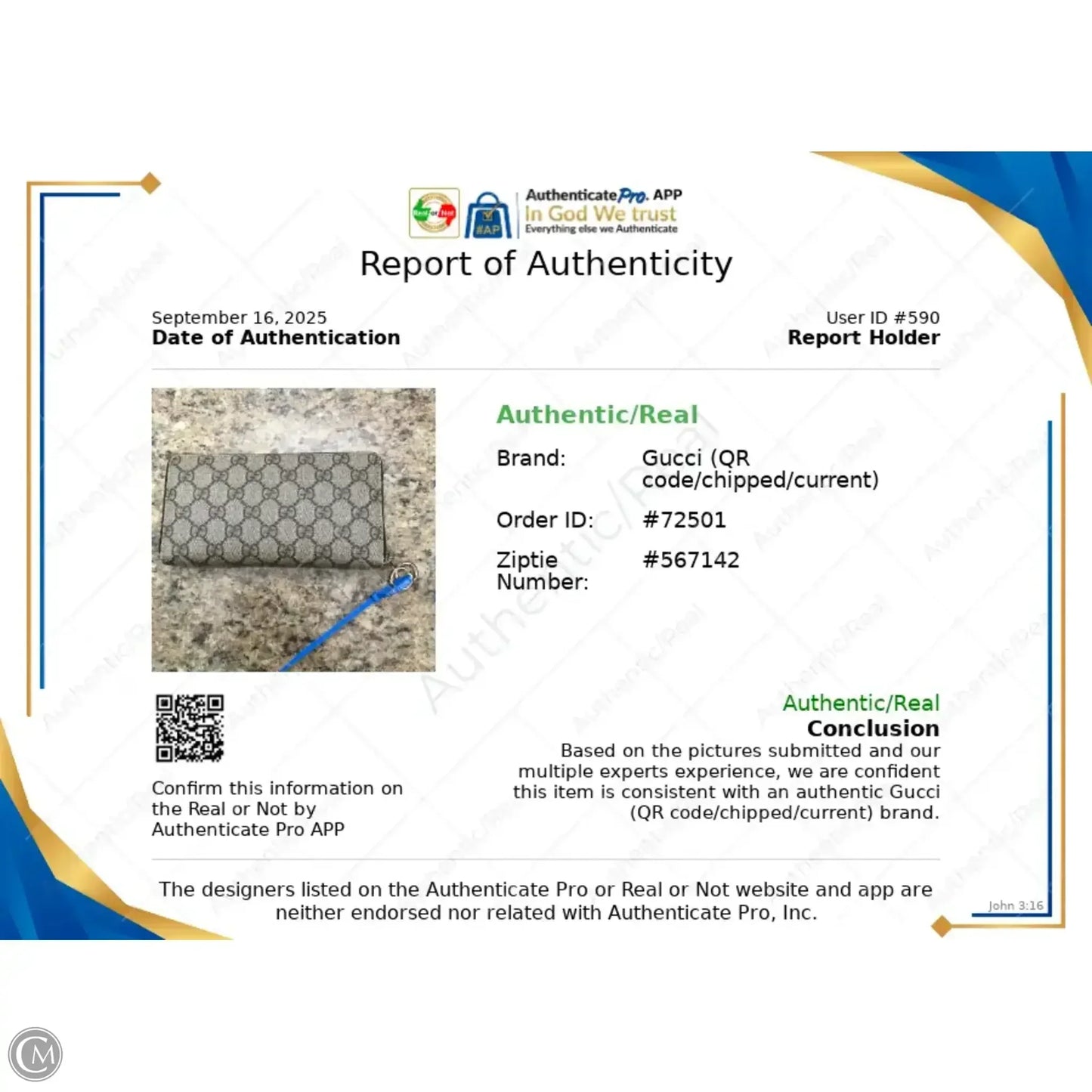 Wallet Luxury Designer By Gucci, Size: Medium