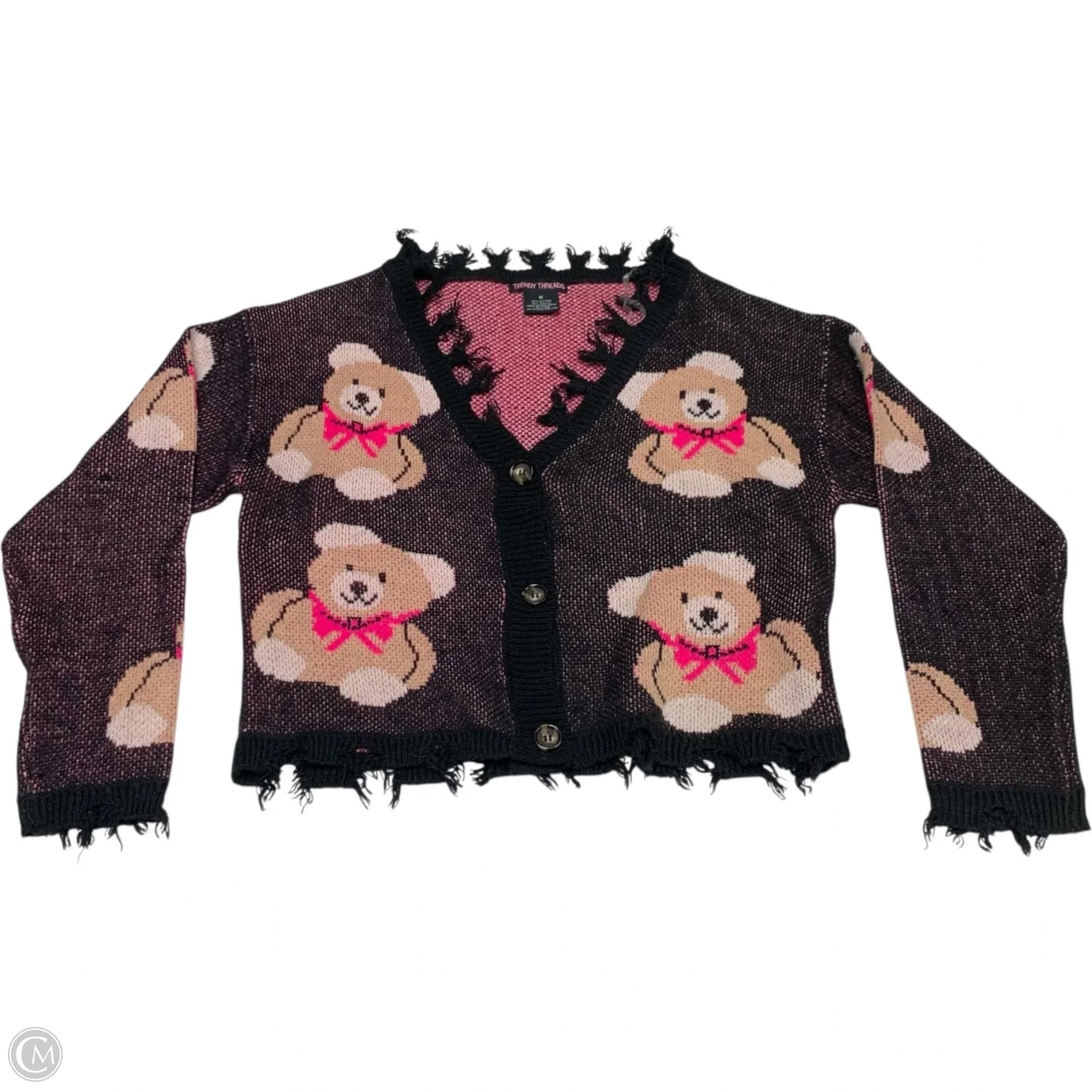 Sweater Cardigan By Clothes Mentor In Black, Size: M