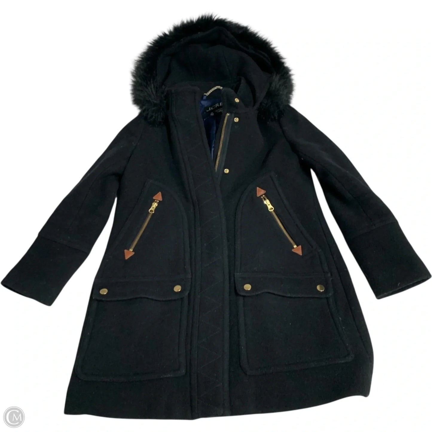 Coat Peacoat By J. Crew In Black, Size: Xsp
