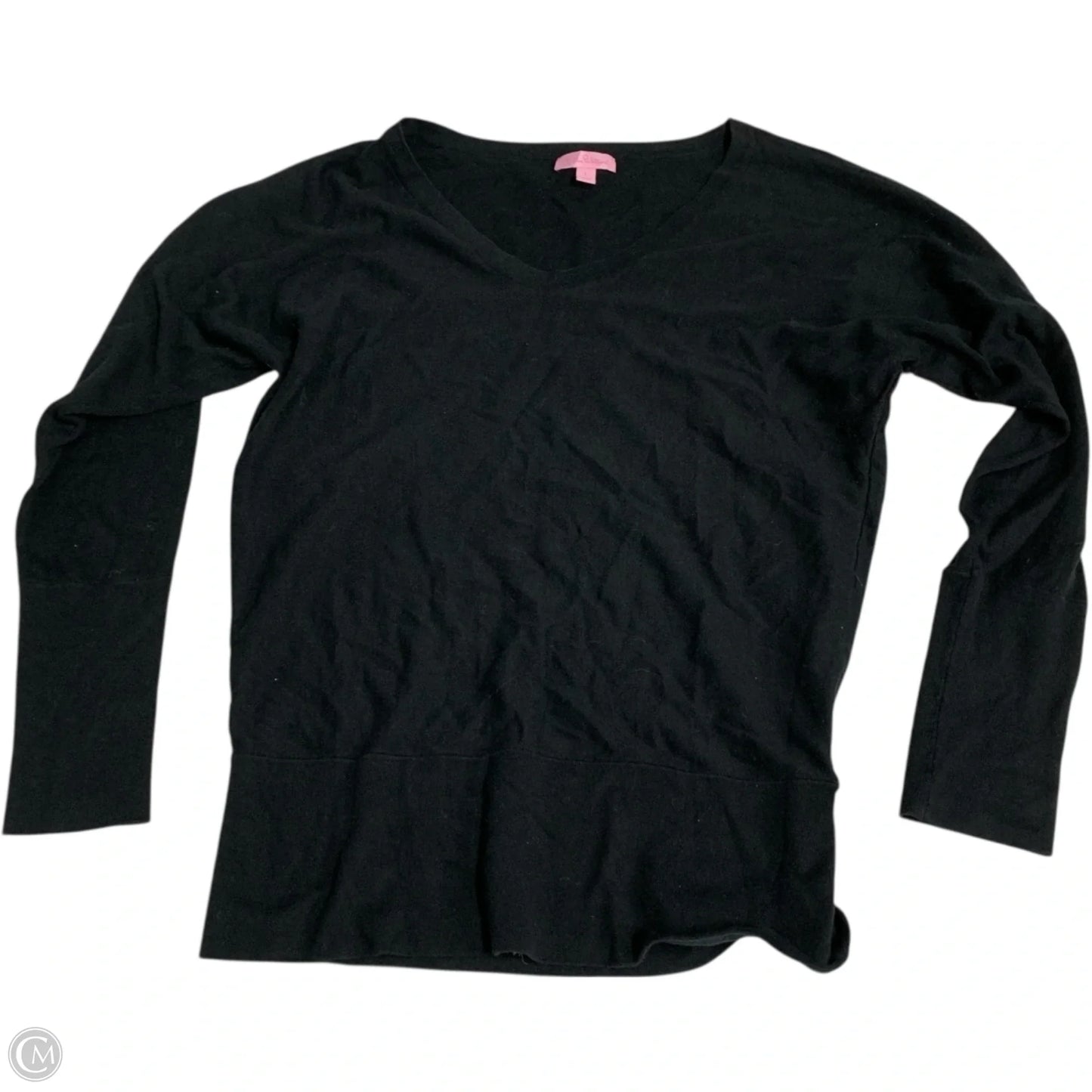 Top Long Sleeve Designer By Lilly Pulitzer In Black, Size: L