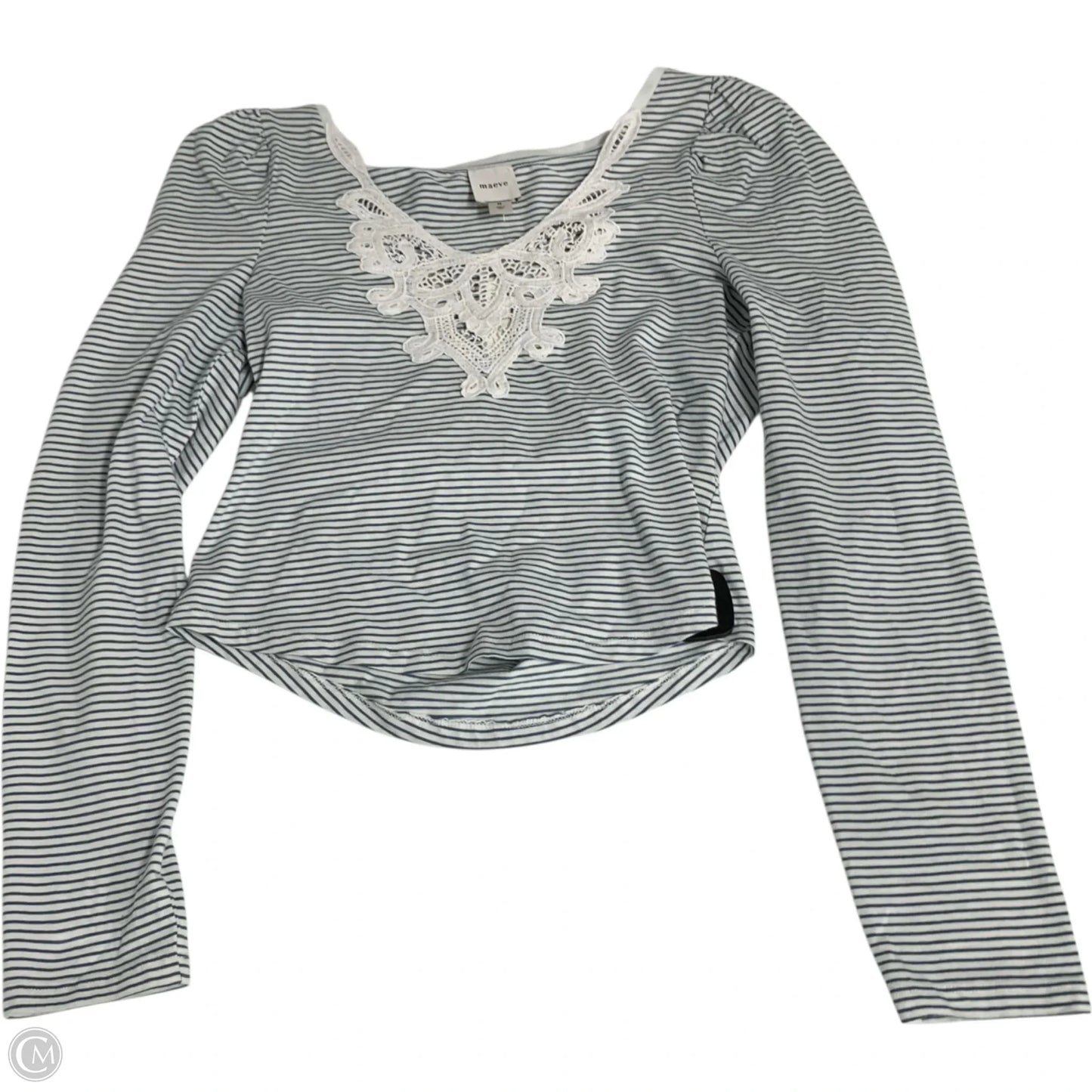 Top Long Sleeve By Maeve In Striped Pattern, Size: M