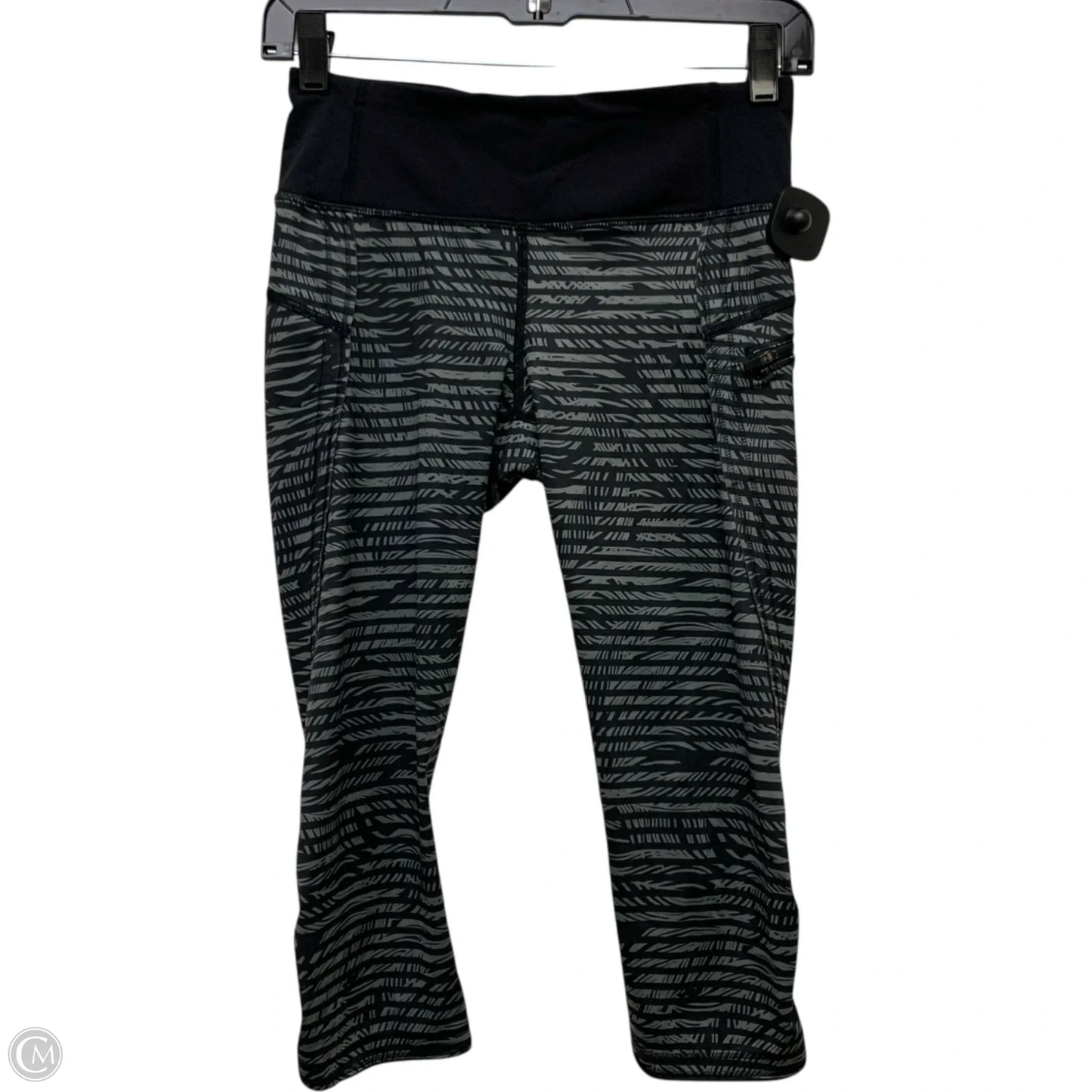 Athletic Leggings Capris By Lululemon In Black & Grey, Size: S