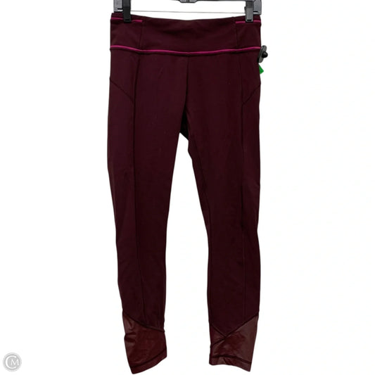 Athletic Leggings By Lululemon In Maroon, Size: S