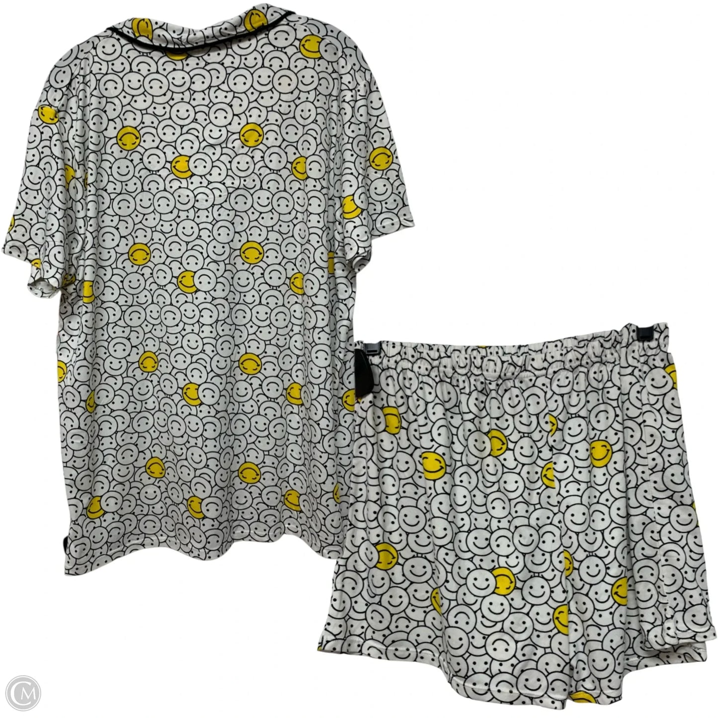 Lounge Set Shorts By Emme Jordan In White & Yellow, Size: 3x