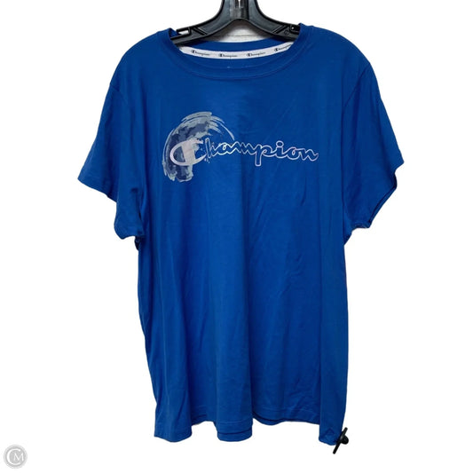 Athletic Top Short Sleeve By Champion In Blue, Size: 2x