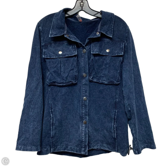 Jacket Denim By Mono B In Blue Denim, Size: L