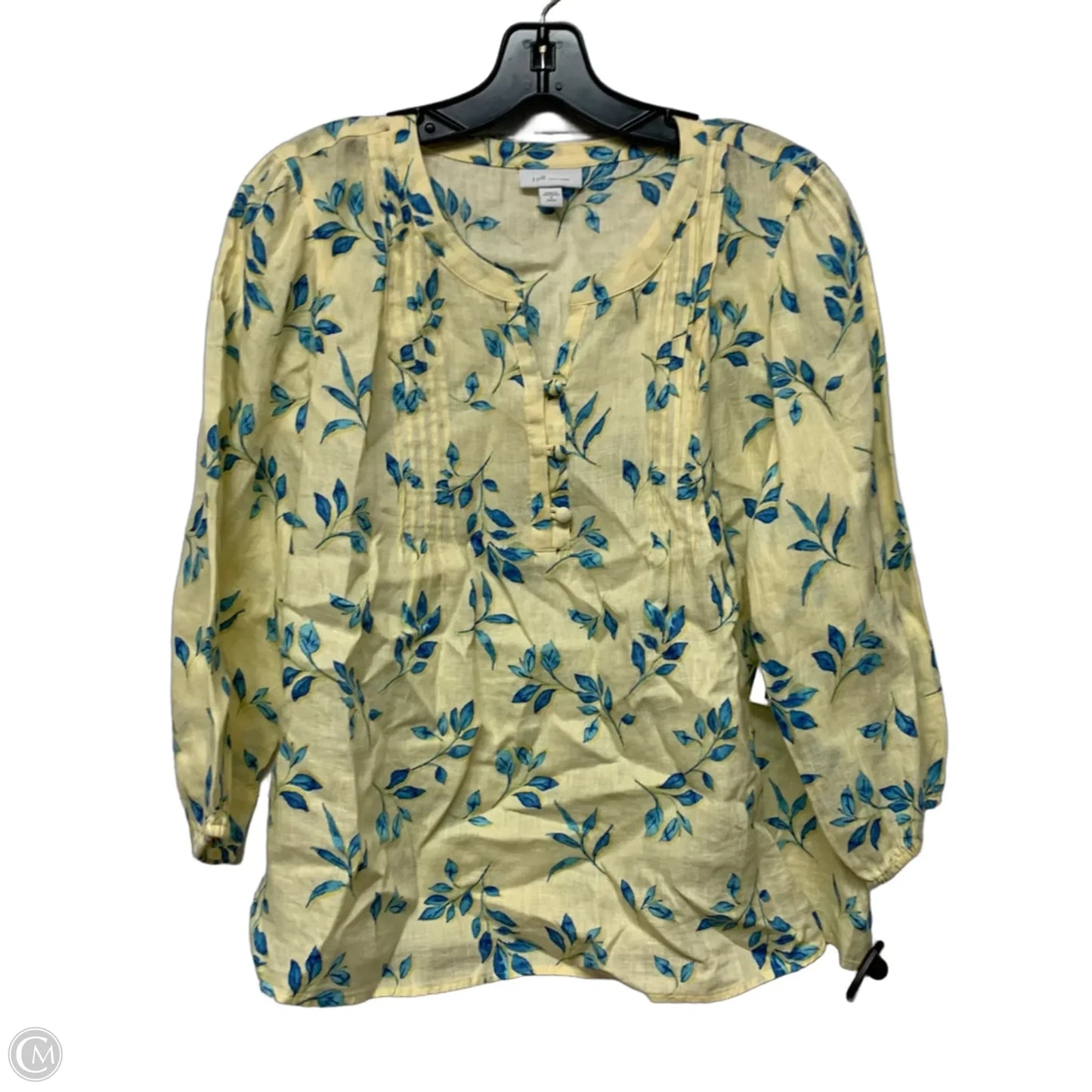 Top 3/4 Sleeve By J. Jill In Yellow, Size: Sp