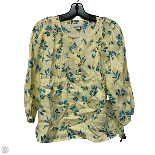 Top 3/4 Sleeve By J. Jill In Yellow, Size: Sp