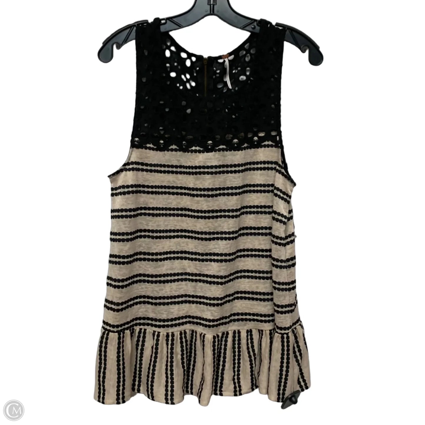 Top Sleeveless By Free People In Black & Cream, Size: L