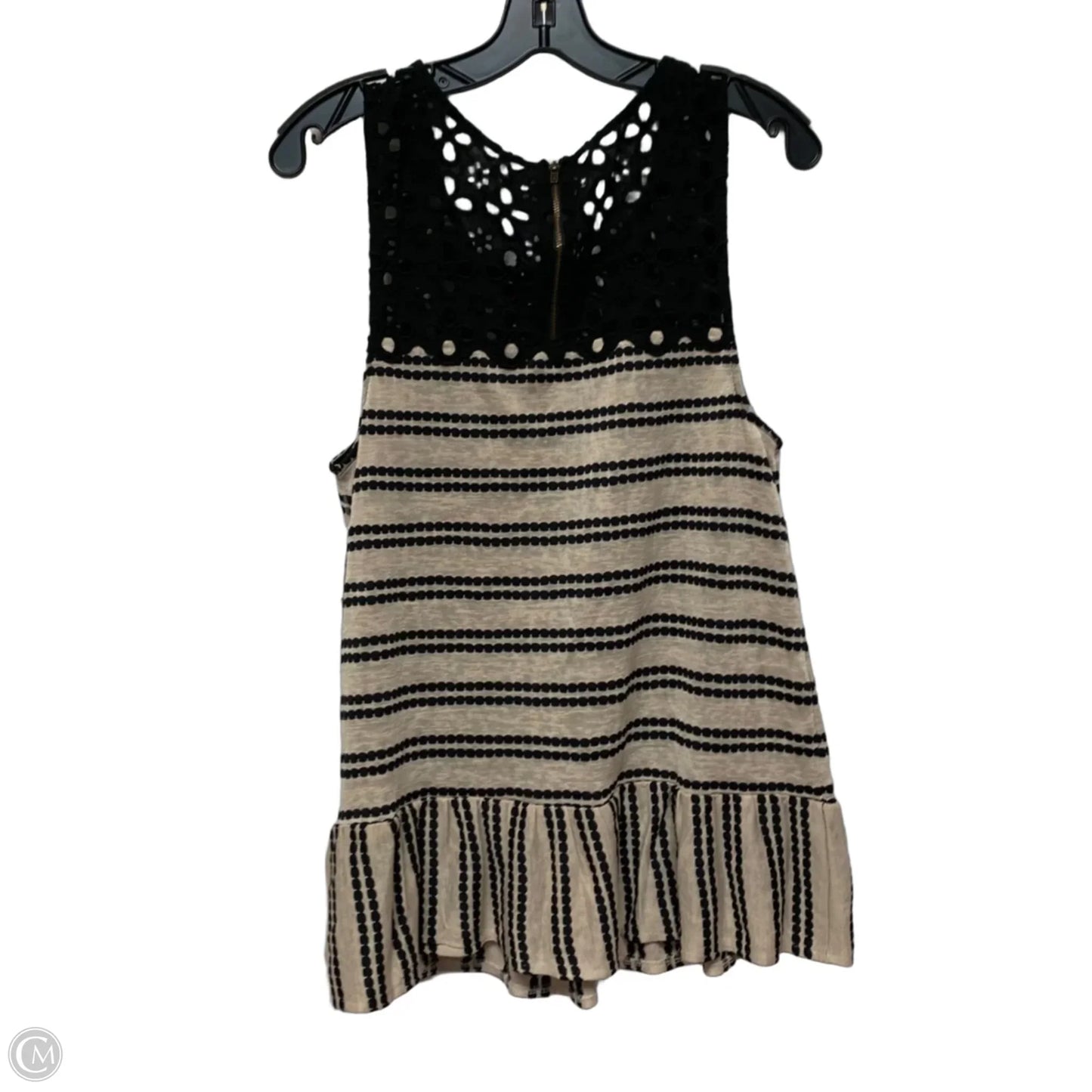Top Sleeveless By Free People In Black & Cream, Size: L