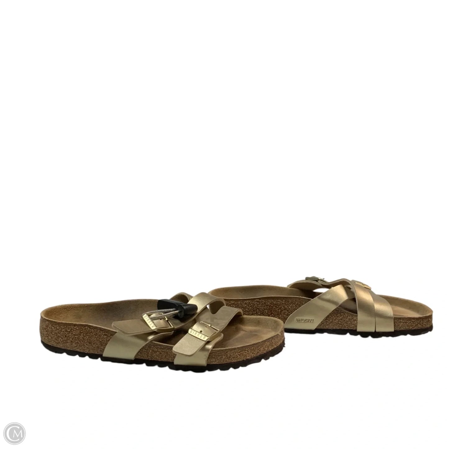 Sandals Flats By Birkenstock In Gold, Size: 7