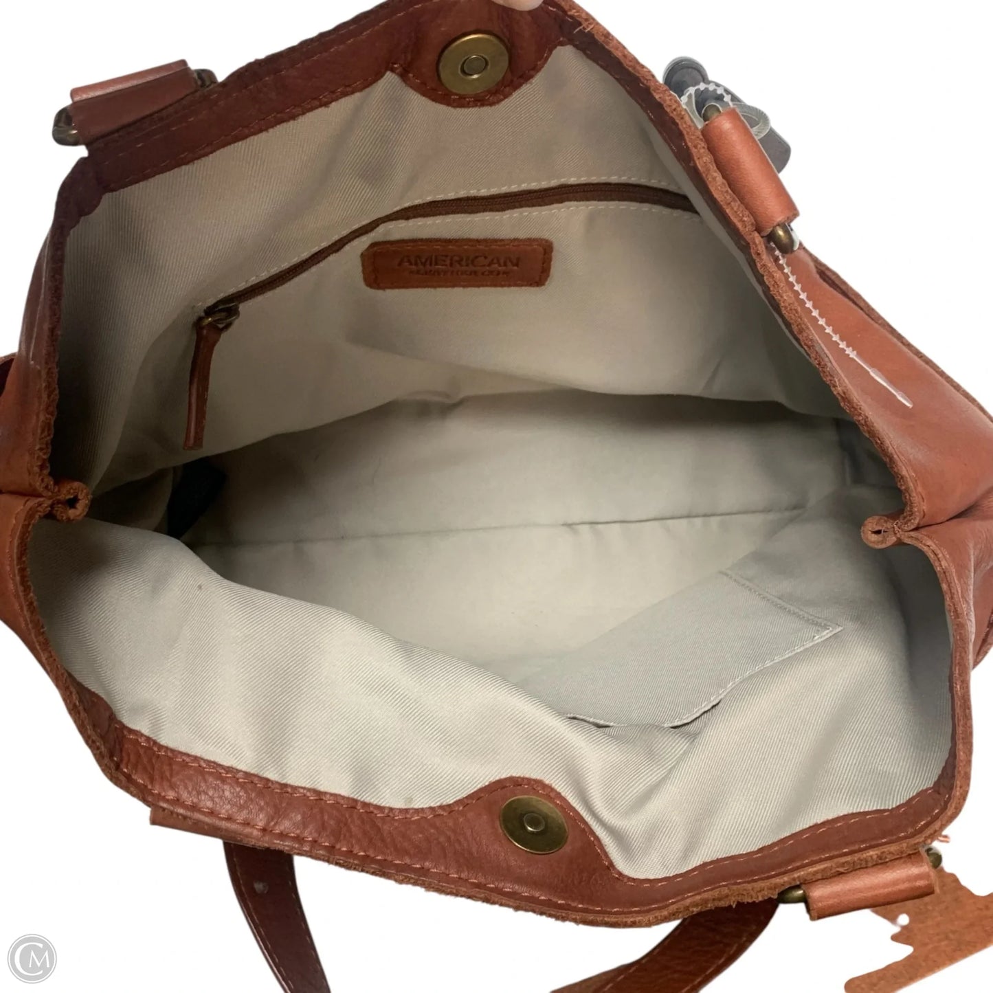 Handbag Leather By American Leather, Size: Medium