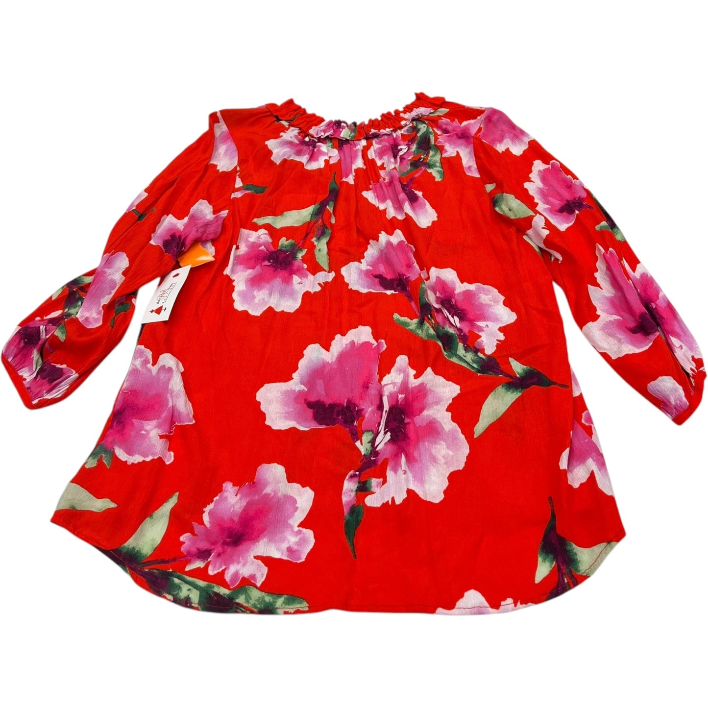 Top Long Sleeve By Arua In Red, Size: L