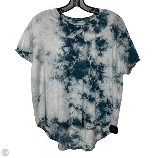 Athletic Top Short Sleeve By Zella In Blue & White, Size: M