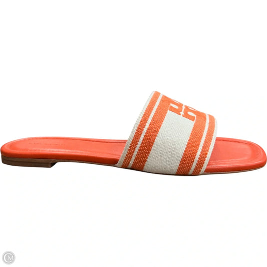 Sandals Designer By Tory Burch In Orange & White, Size: 8.5