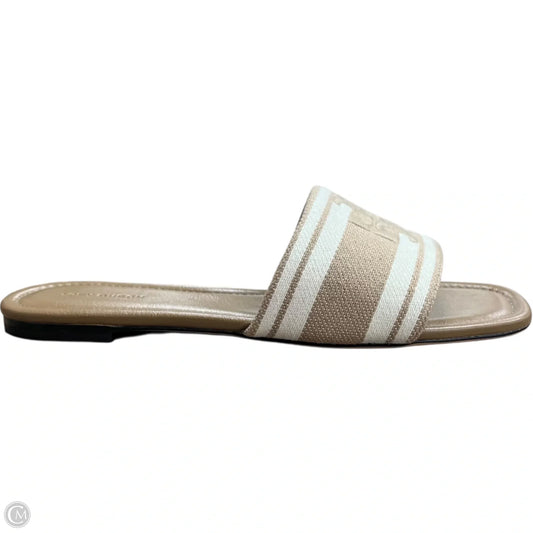 Sandals Designer By Tory Burch In Brown & Cream, Size: 8.5