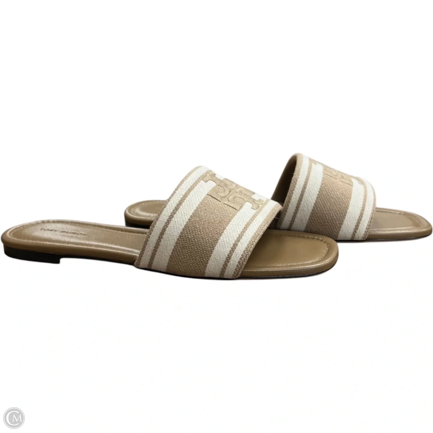 Sandals Designer By Tory Burch In Brown & Cream, Size: 8.5