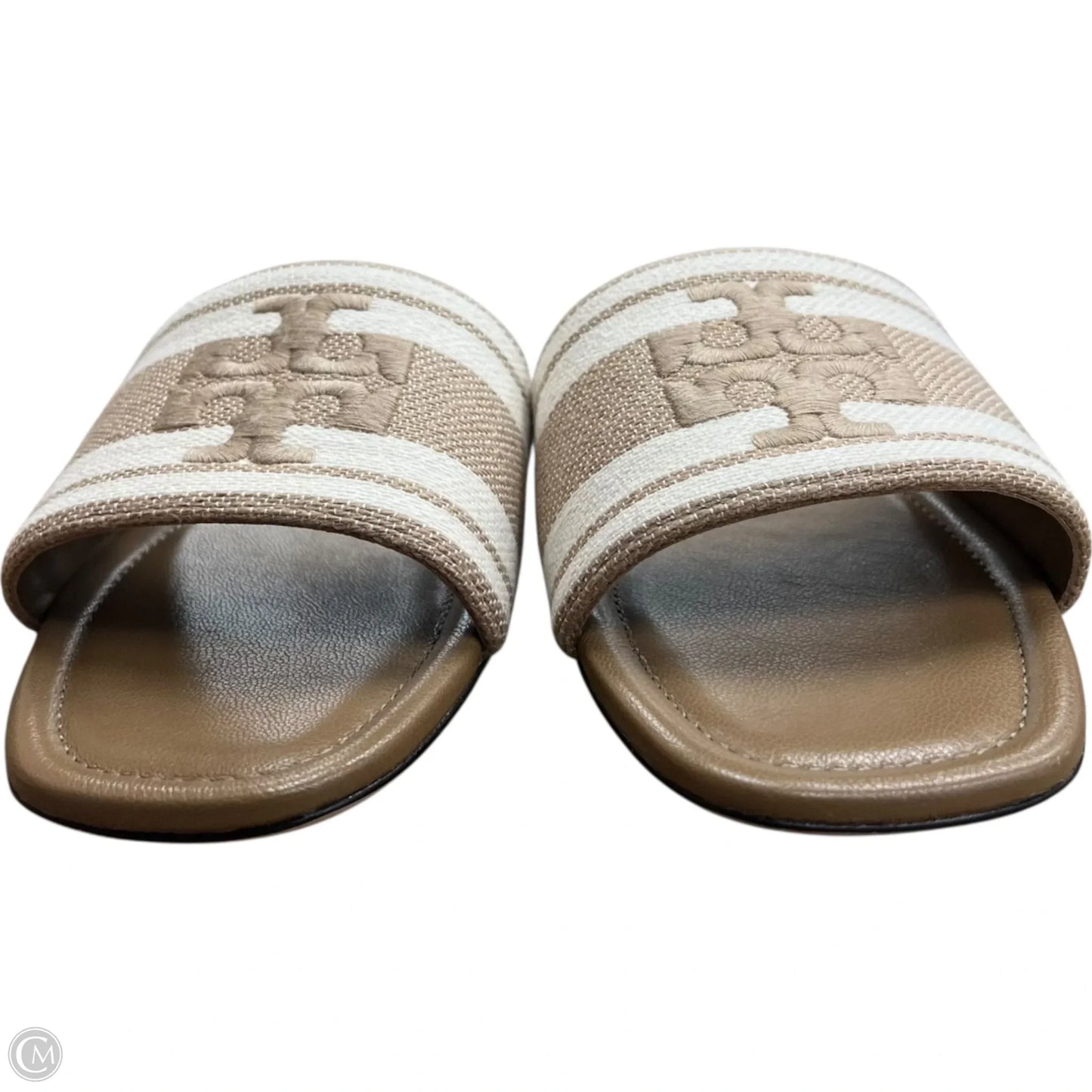 Sandals Designer By Tory Burch In Brown & Cream, Size: 8.5