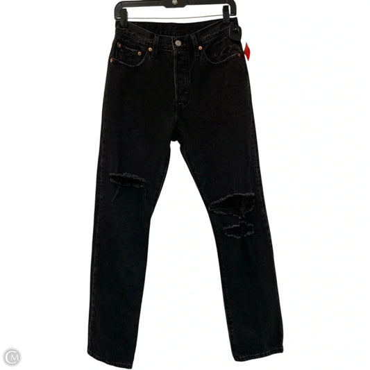 Jeans Straight By Levis In Black Denim, Size: 4