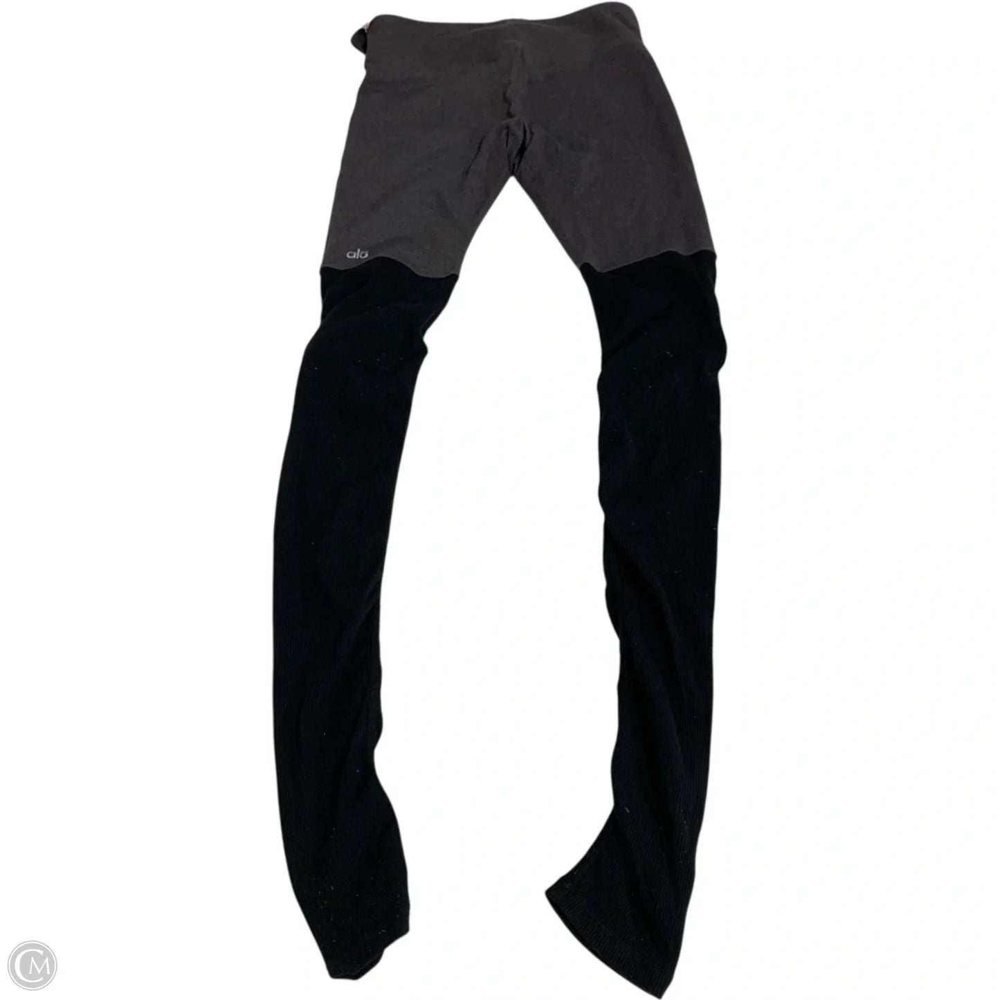 Athletic Leggings By Alo In Black & Grey, Size: S