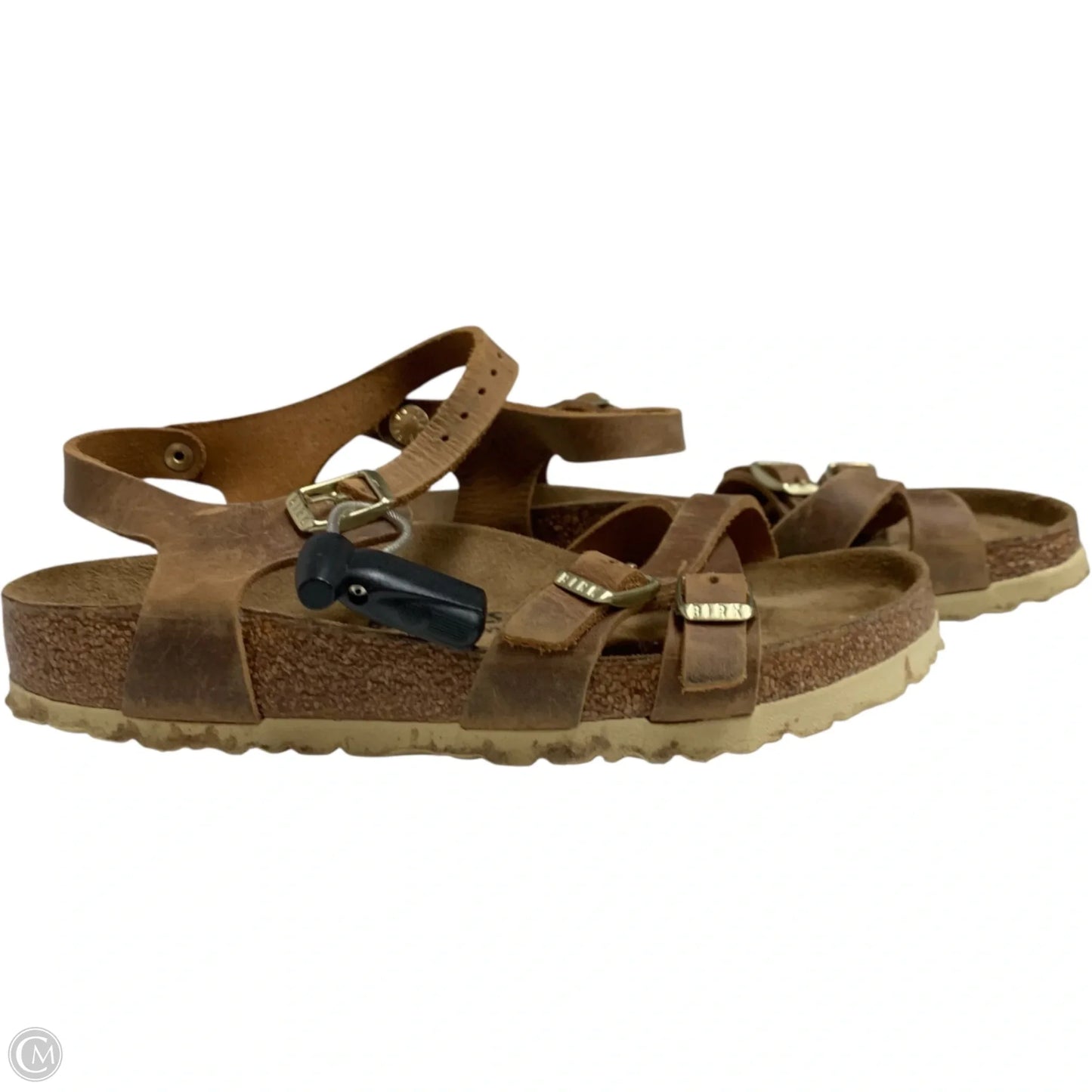 Sandals Flats By Birkenstock In Brown, Size: 6