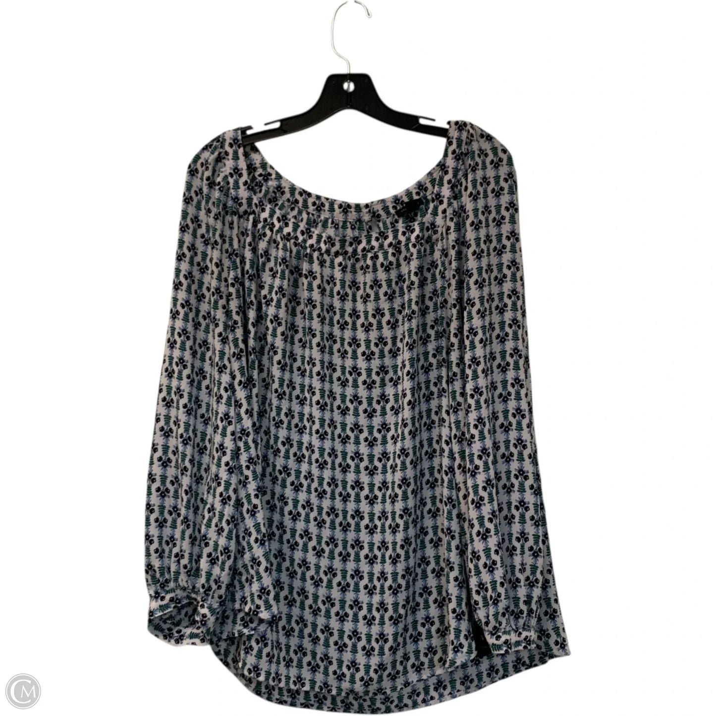 Blouse Long Sleeve By Ann Taylor In Blue, Size: Xl