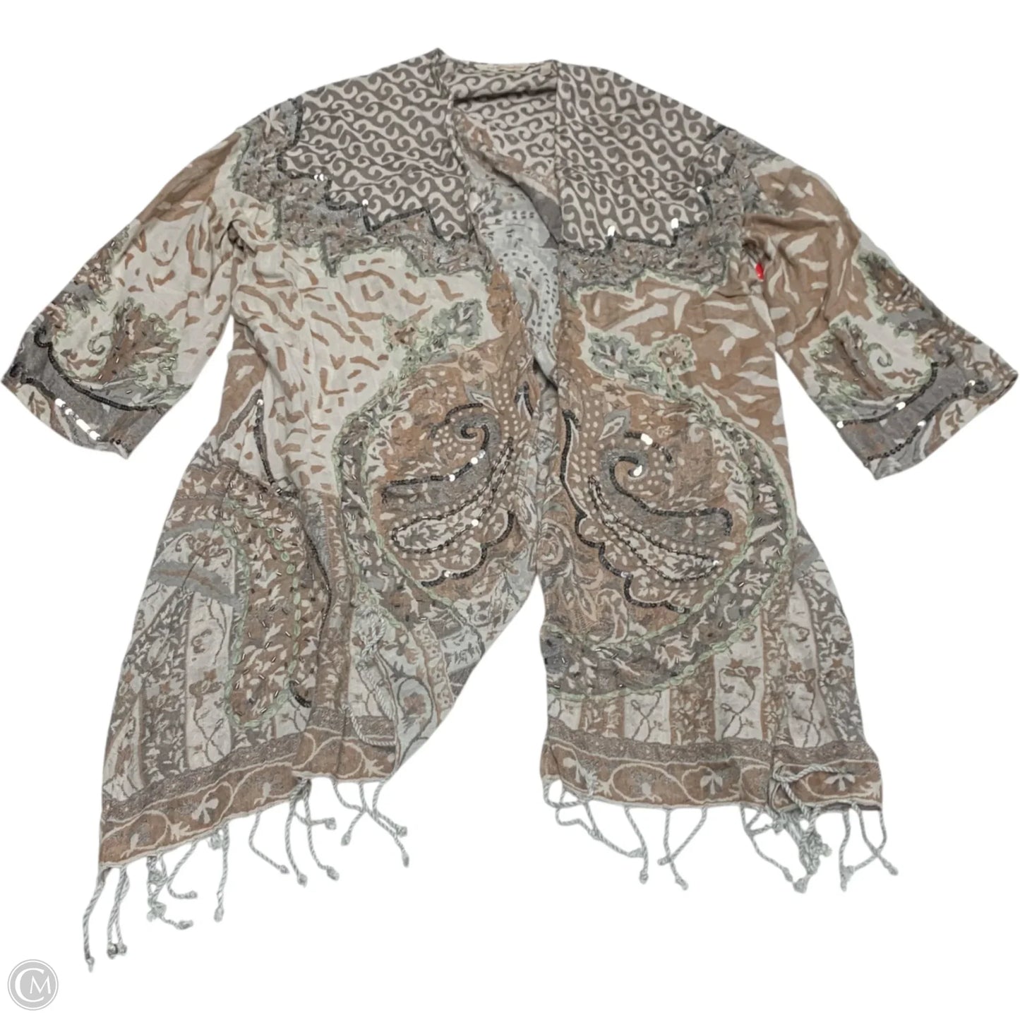 Shawl By Soft Surroundings In Brown & Grey, Size: S