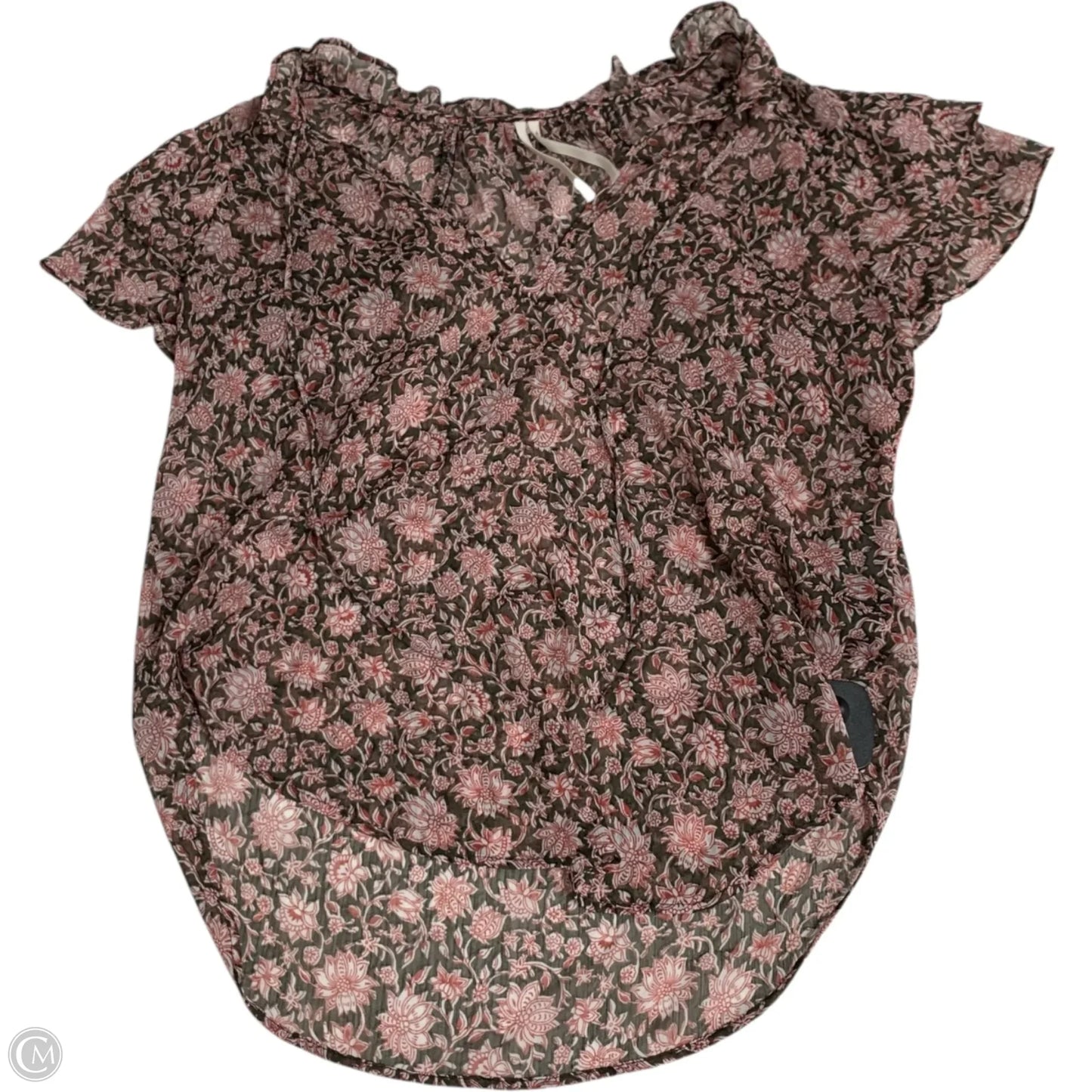 Blouse Short Sleeve By Anthropologie In Multi-colored, Size: Xs