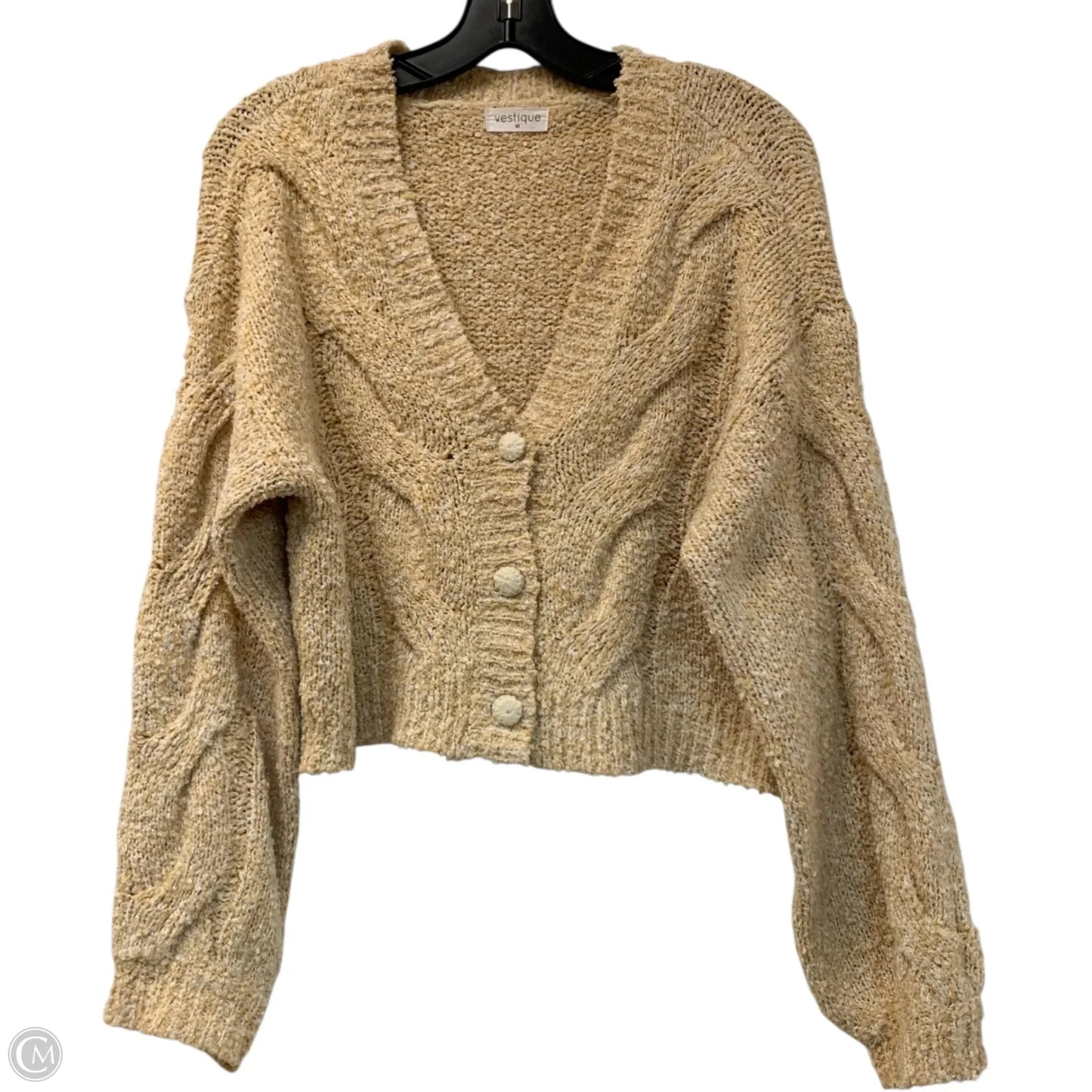 Sweater Cardigan By Vestique In Yellow, Size: M
