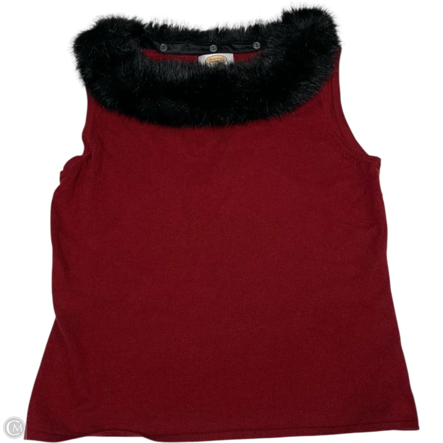 Top Sleeveless By Talbots In Black & Red, Size: M