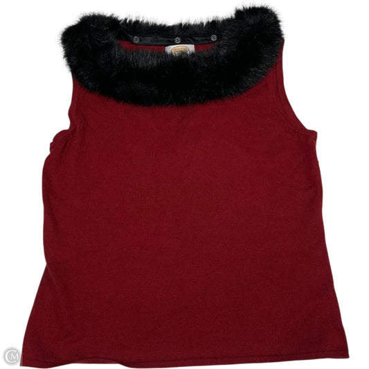 Top Sleeveless By Talbots In Black & Red, Size: M