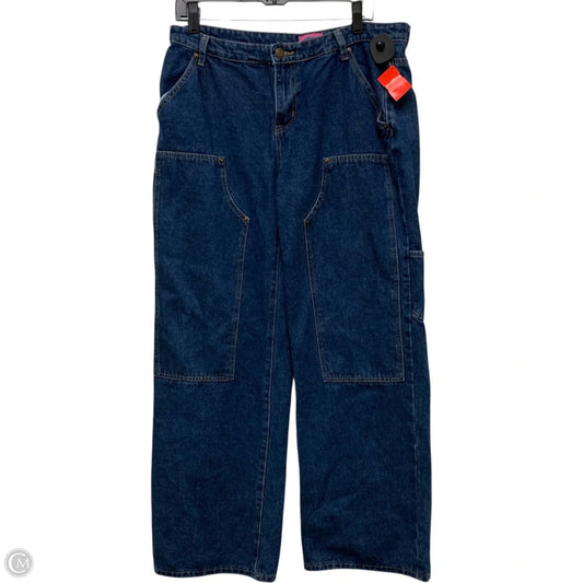 Jeans Wide Leg By Edikted In Blue Denim, Size: L