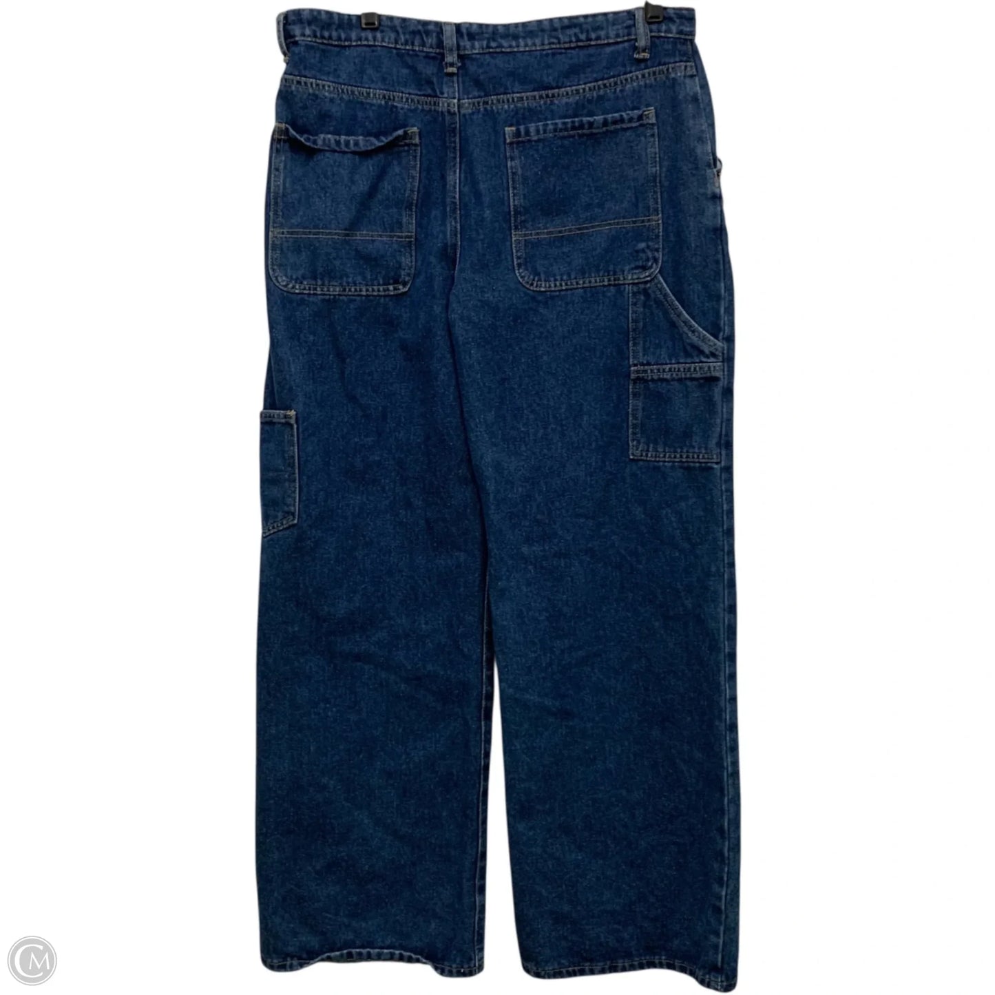 Jeans Wide Leg By Edikted In Blue Denim, Size: L