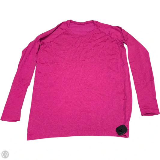 Athletic Top Long Sleeve Crewneck By Lululemon In Pink, Size: L